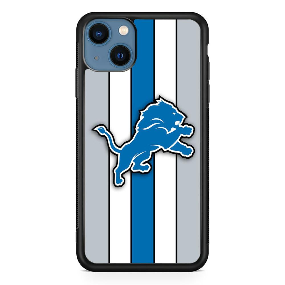 NFL Detroit Lions 001 iPhone 13 Case-Rubber / Black (2D Case)-Xtracase