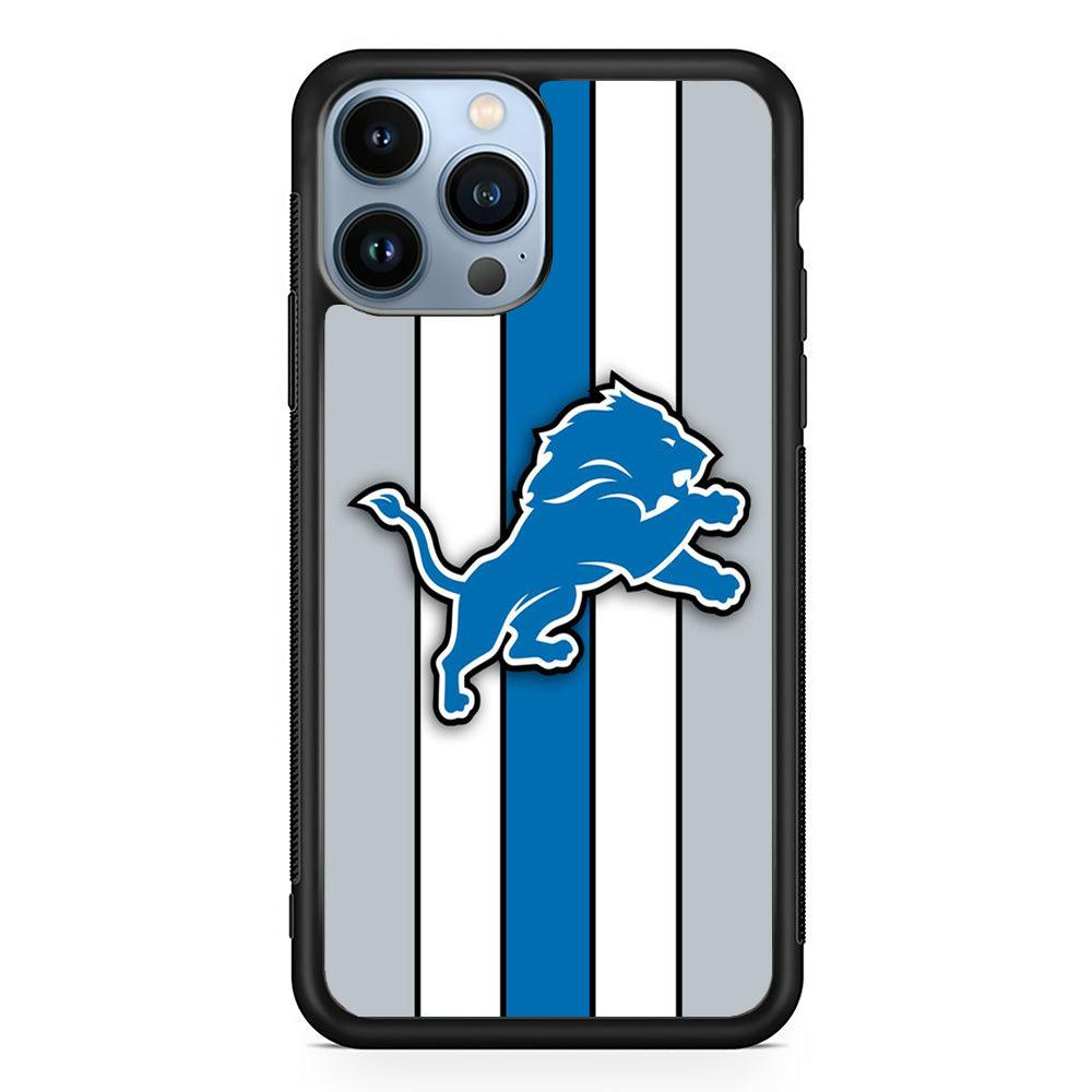 NFL Detroit Lions 001 iPhone 13 Pro Case-Rubber / Black (2D Case)-Xtracase