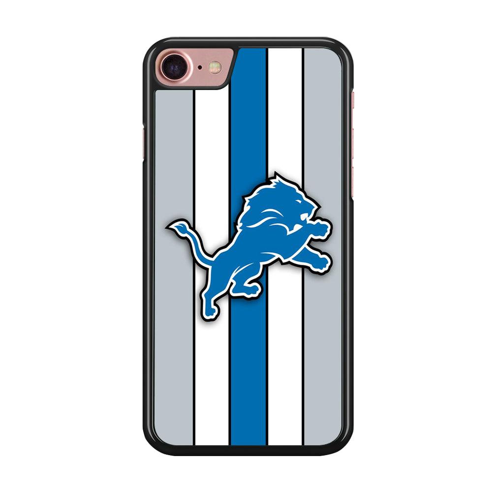 NFL Detroit Lions 001 iPhone 7 Case-Rubber / Black (2D Case)-Xtracase