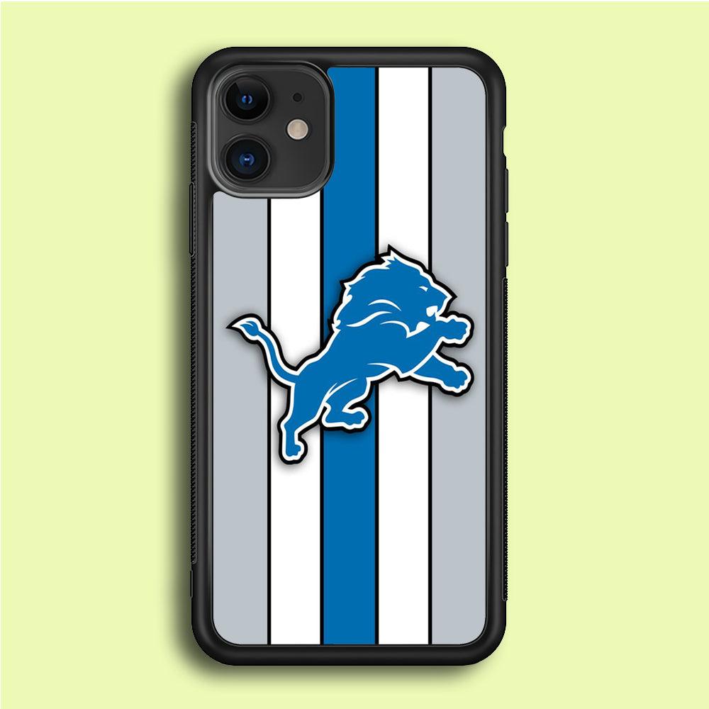 NFL Detroit Lions 001 iPhone 12 Mini Case-Rubber / Black (2D Case)-Xtracase