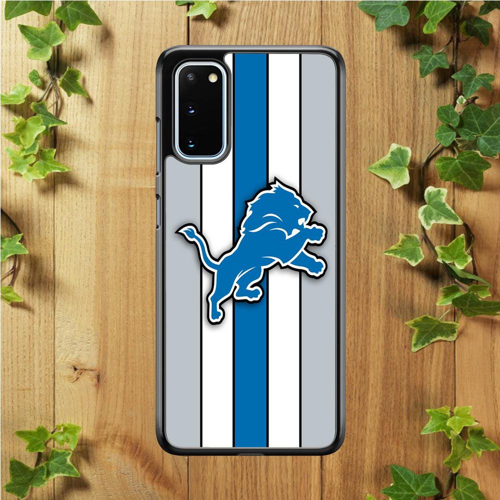 NFL Detroit Lions 001 Samsung Galaxy S20 Case-Rubber / White (2D Case)-Xtracase