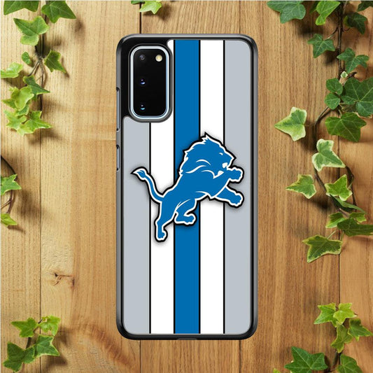 NFL Detroit Lions 001 Samsung Galaxy S20 Case-Rubber / White (2D Case)-Xtracase