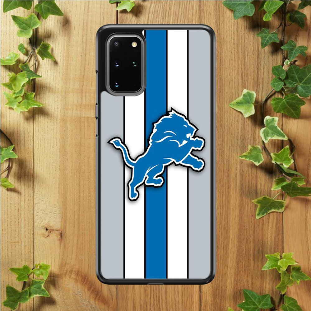 NFL Detroit Lions 001 Samsung Galaxy S20 Plus Case-Rubber / White (2D Case)-Xtracase
