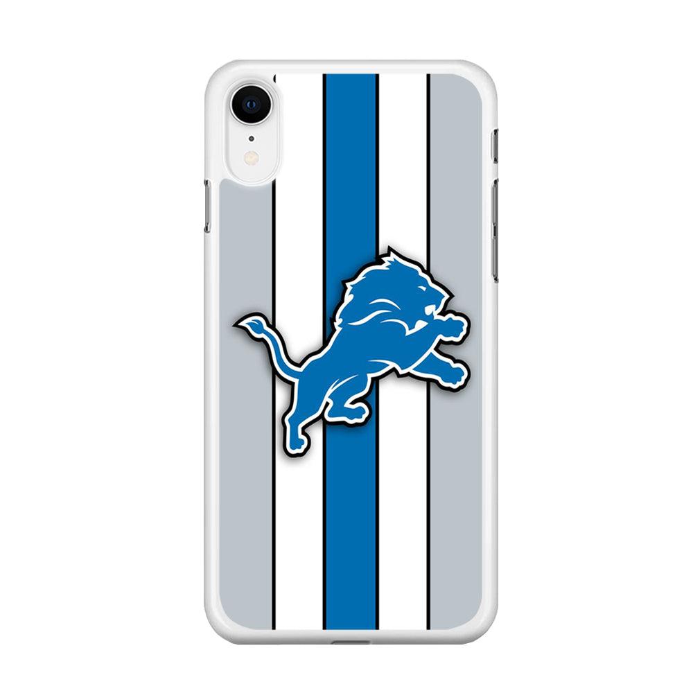 NFL Detroit Lions 001 iPhone XR Case-Rubber / White (2D Case)-Xtracase