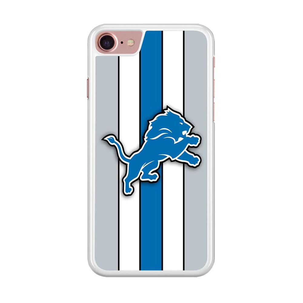 NFL Detroit Lions 001 iPhone 7 Case-Rubber / White (2D Case)-Xtracase