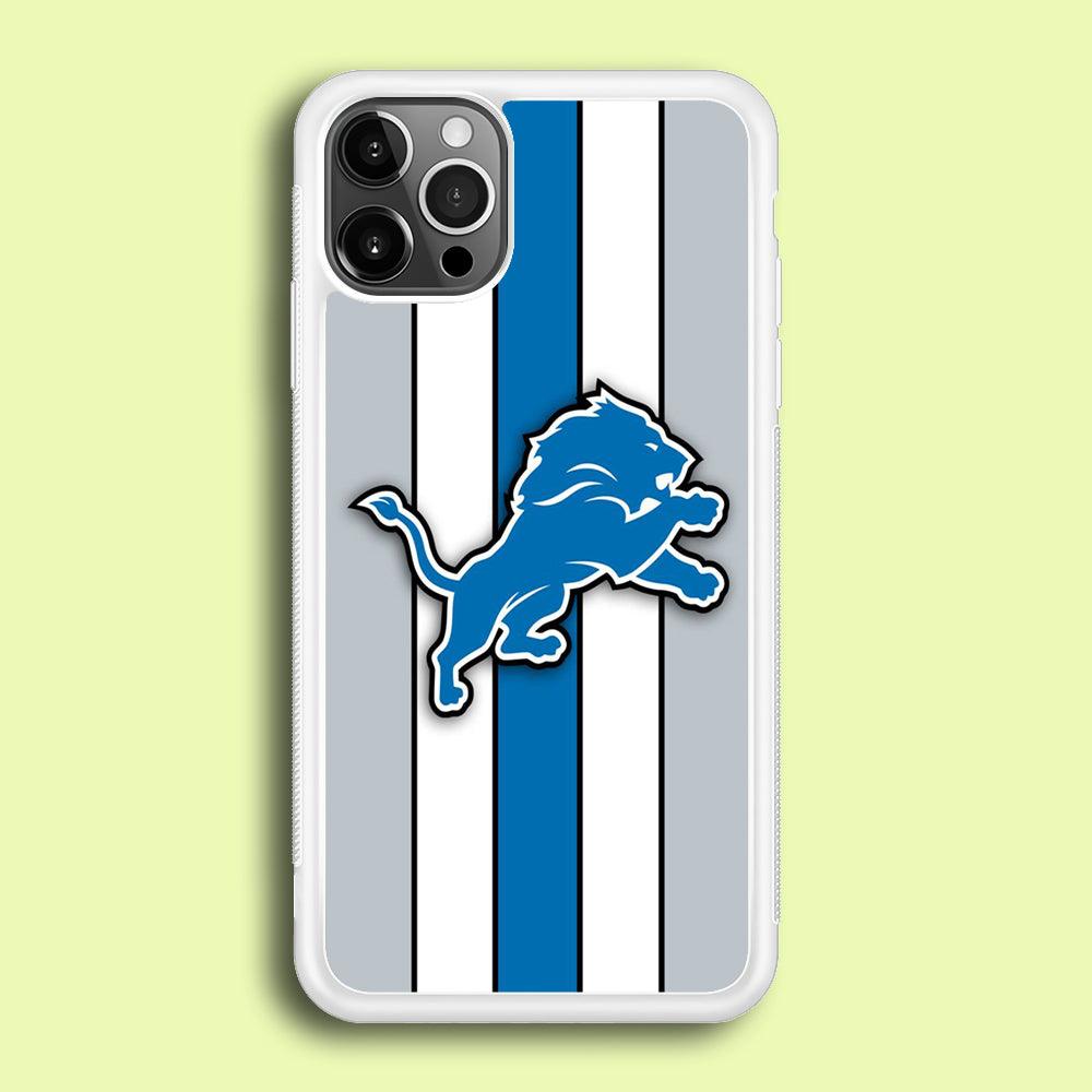 NFL Detroit Lions 001 iPhone 12 Pro Max Case-Rubber / White (2D Case)-Xtracase