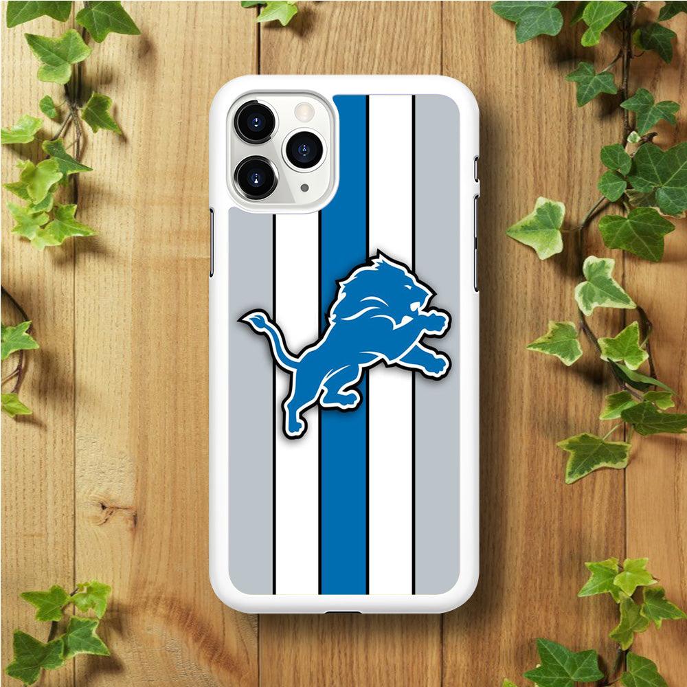 NFL Detroit Lions 001 iPhone 11 Pro Max Case-Rubber / White (2D Case)-Xtracase