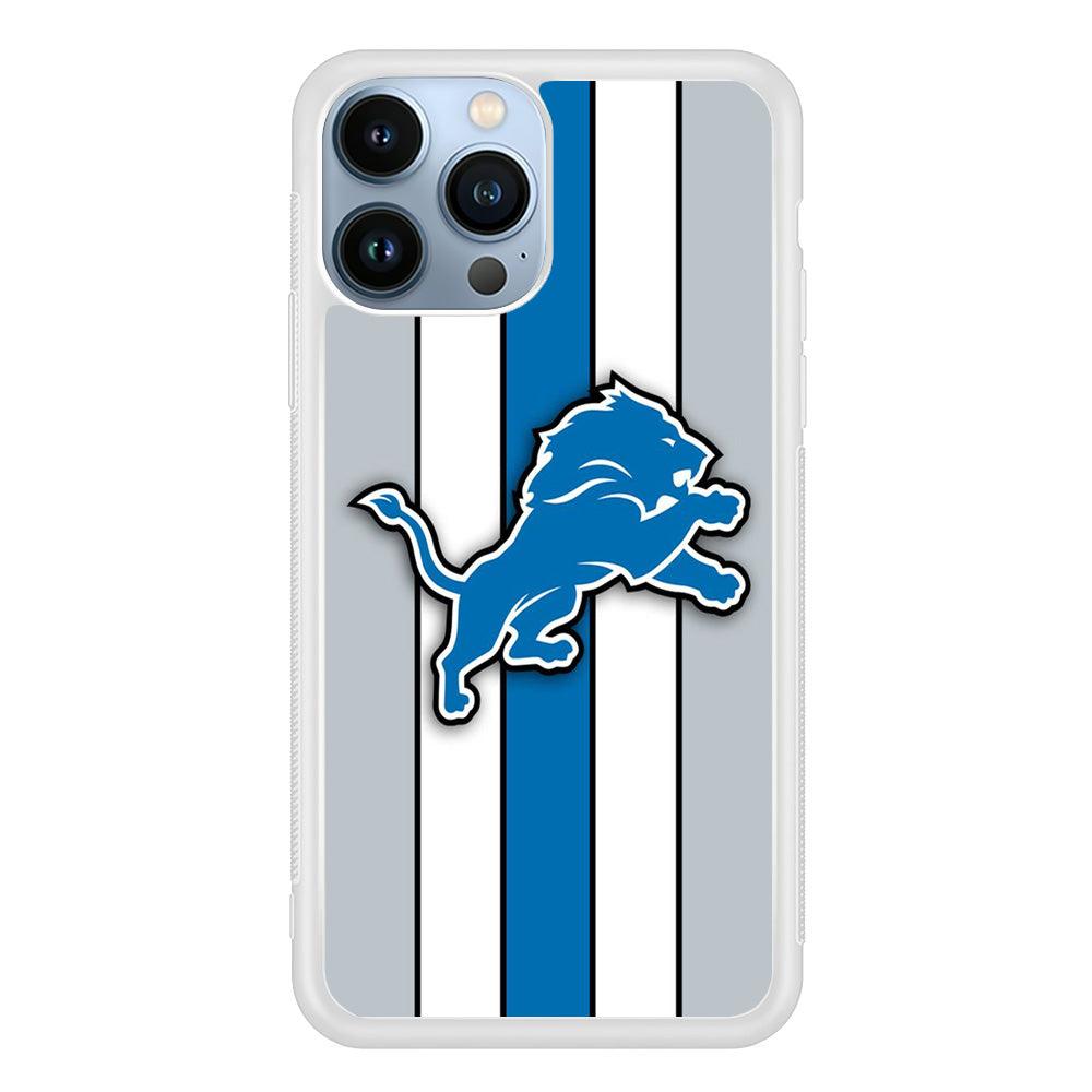 NFL Detroit Lions 001 iPhone 13 Pro Case-Rubber / White (2D Case)-Xtracase