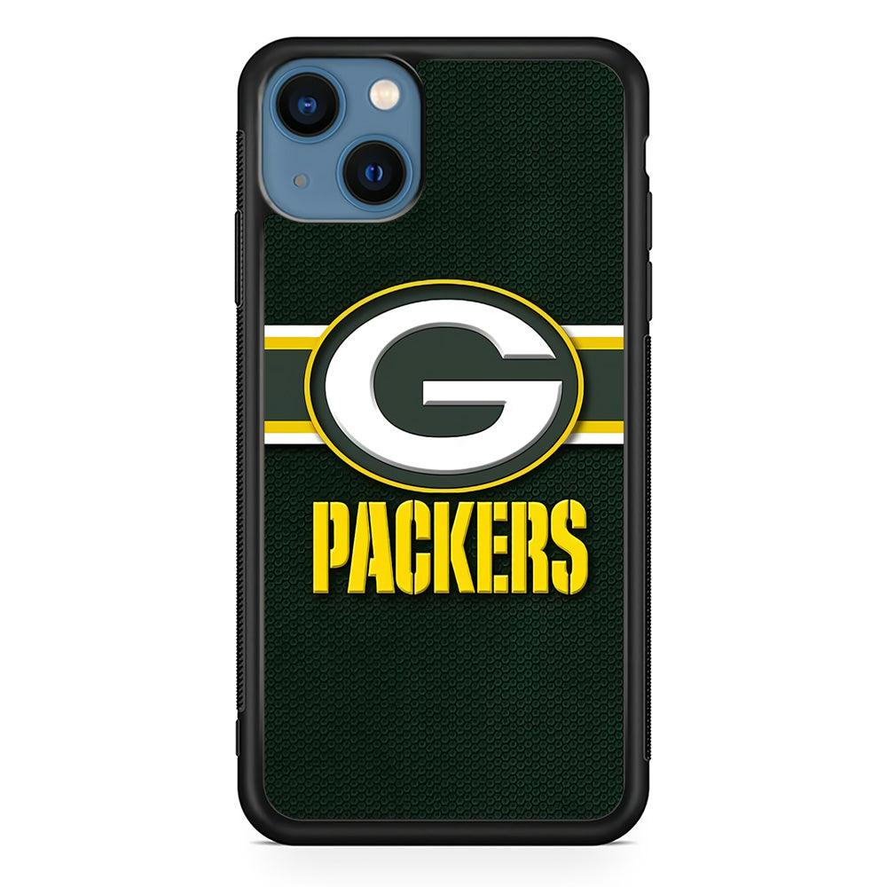 NFL Green Bay Packers 001 iPhone 13 Case-Rubber / Black (2D Case)-Xtracase