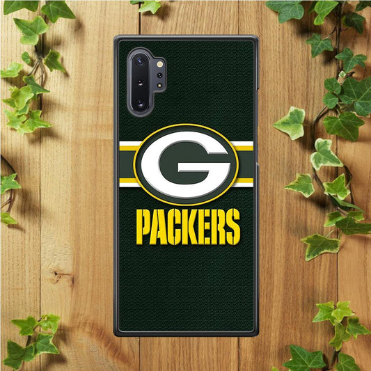 NFL Green Bay Packers 001 Samsung Galaxy Note 10 Plus Case-Rubber / Black (2D Case)-Xtracase