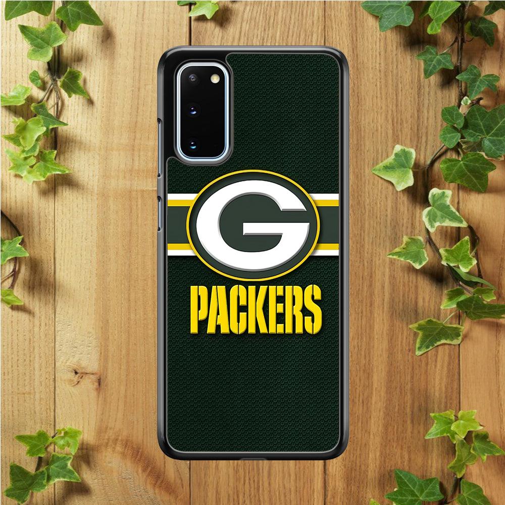 NFL Green Bay Packers 001 Samsung Galaxy S20 Case-Rubber / Black (2D Case)-Xtracase
