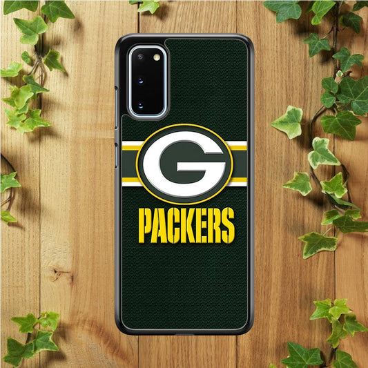 NFL Green Bay Packers 001 Samsung Galaxy S20 Case-Rubber / Black (2D Case)-Xtracase