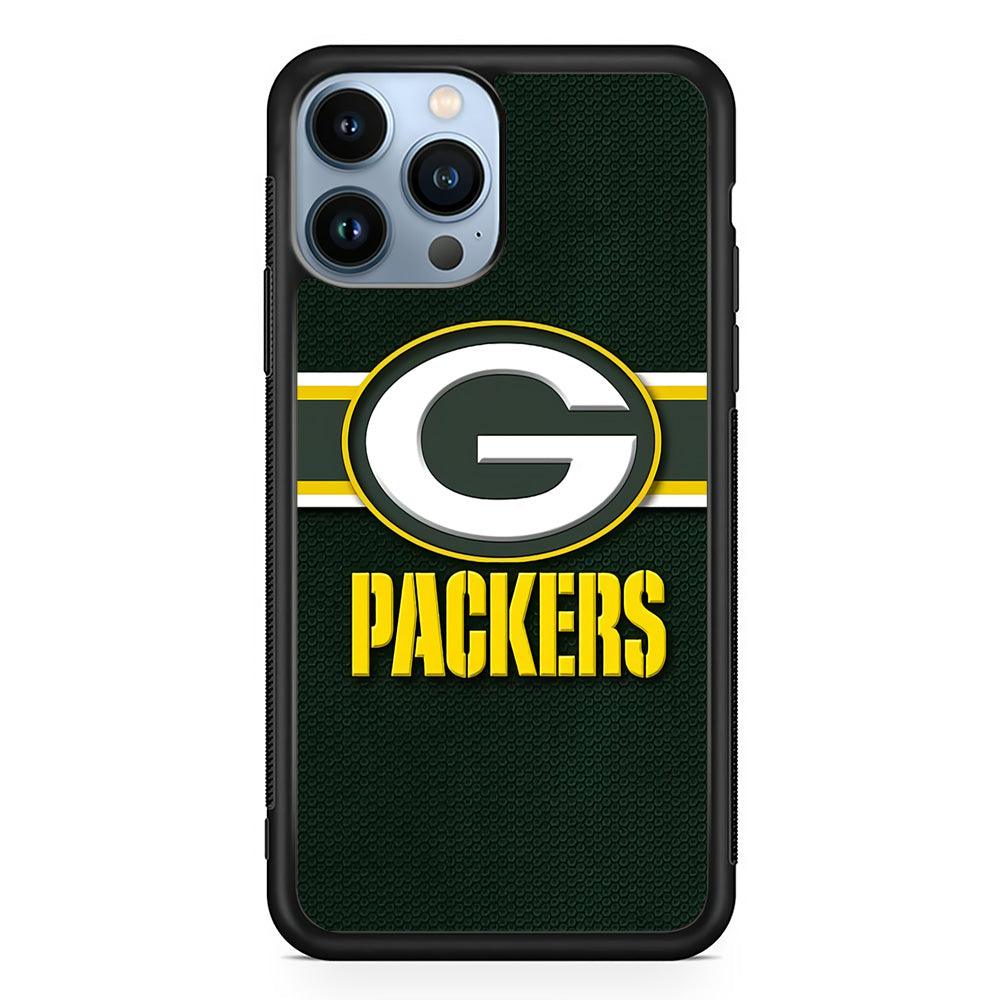 NFL Green Bay Packers 001 iPhone 13 Pro Case-Rubber / Black (2D Case)-Xtracase