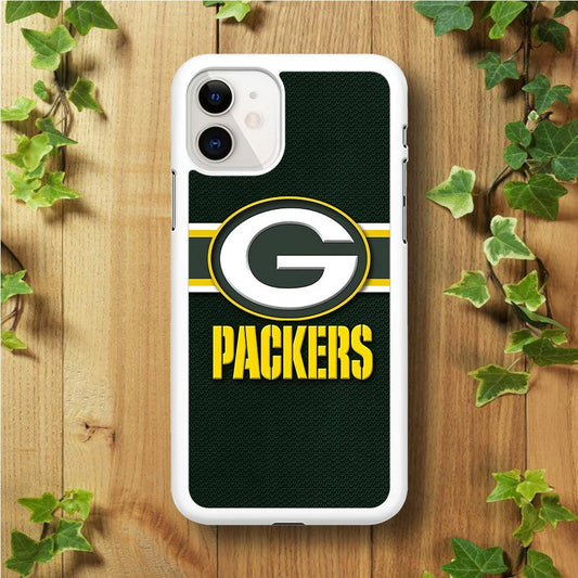 NFL Green Bay Packers 001 iPhone 11 Case-Rubber / White (2D Case)-Xtracase