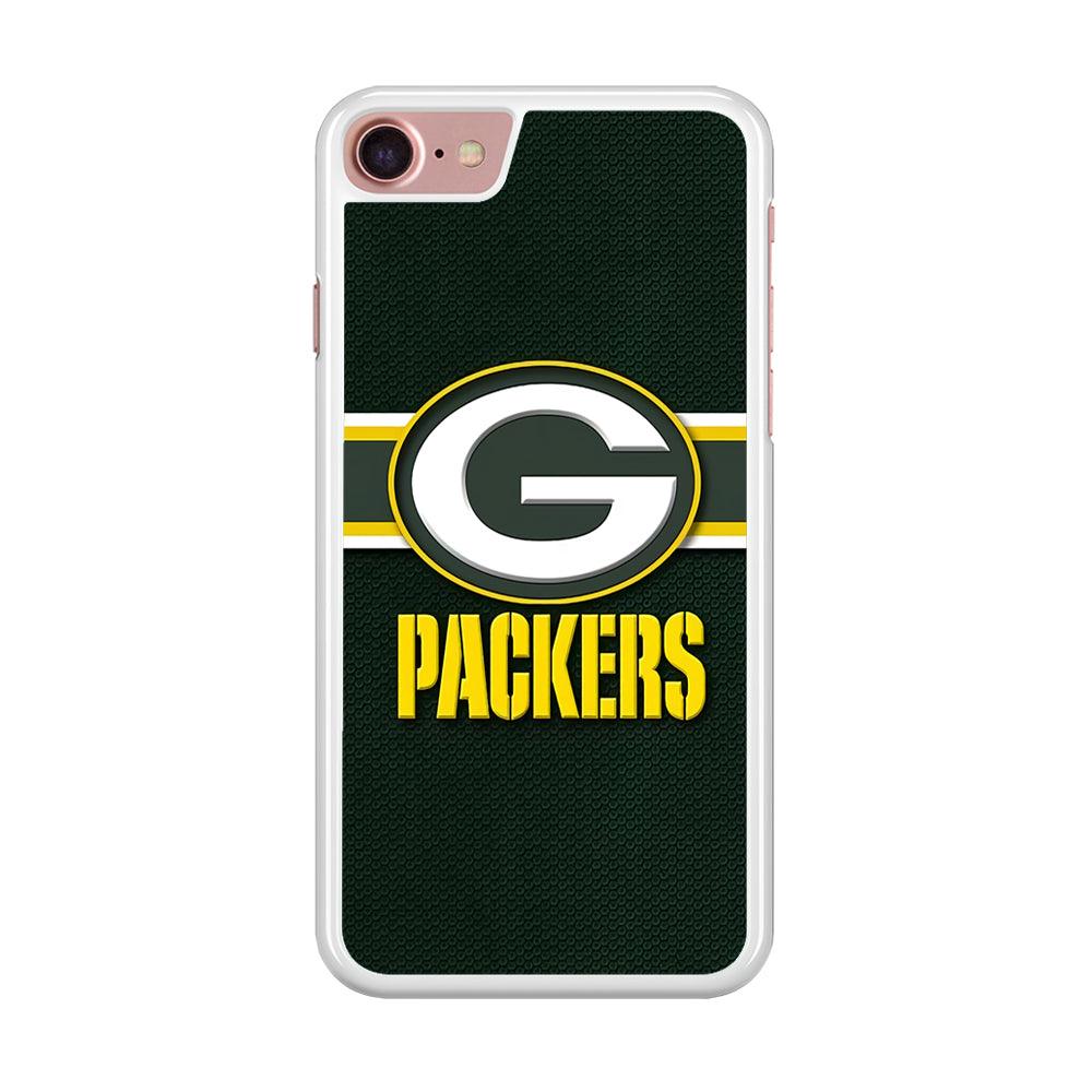 NFL Green Bay Packers 001 iPhone SE 2020 Case-Rubber / White (2D Case)-Xtracase
