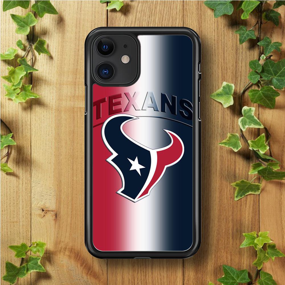 NFL Houston Texans 001 iPhone 11 Case-Rubber / Black (2D Case)-Xtracase