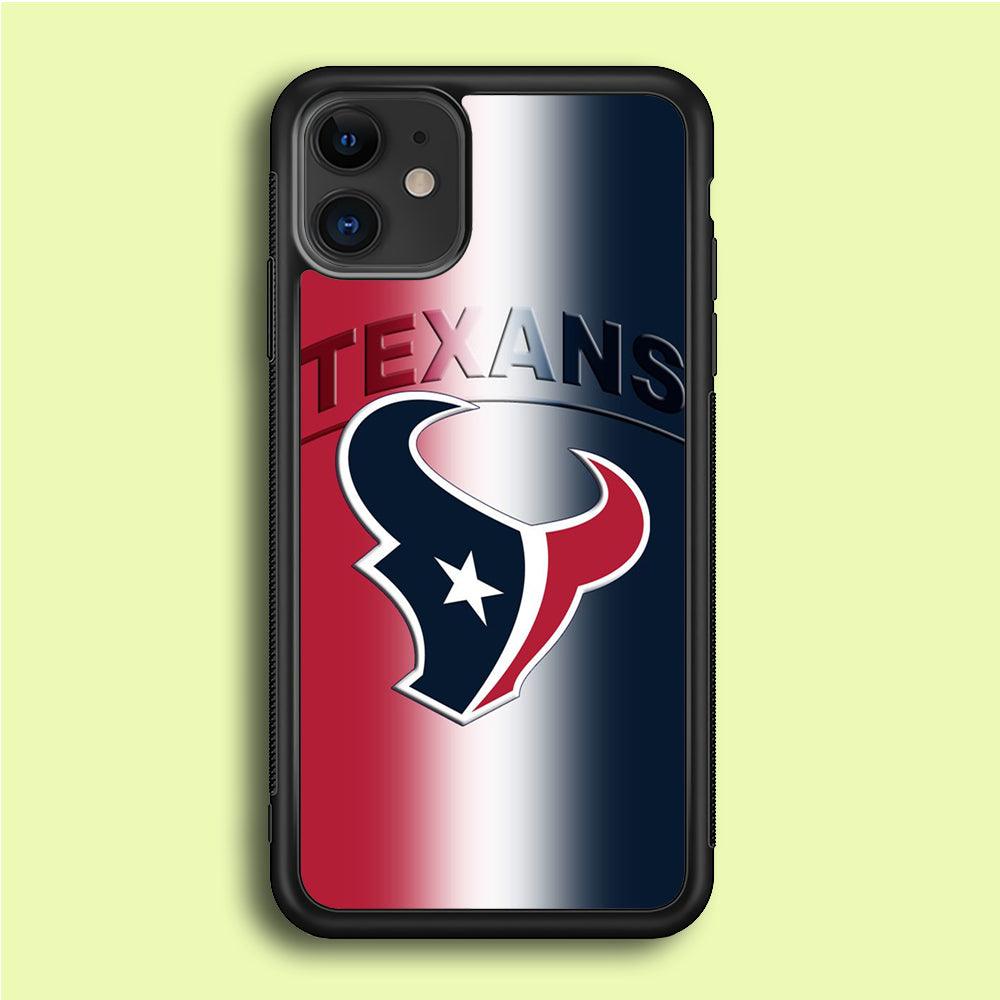 NFL Houston Texans 001 iPhone 12 Mini Case-Rubber / Black (2D Case)-Xtracase
