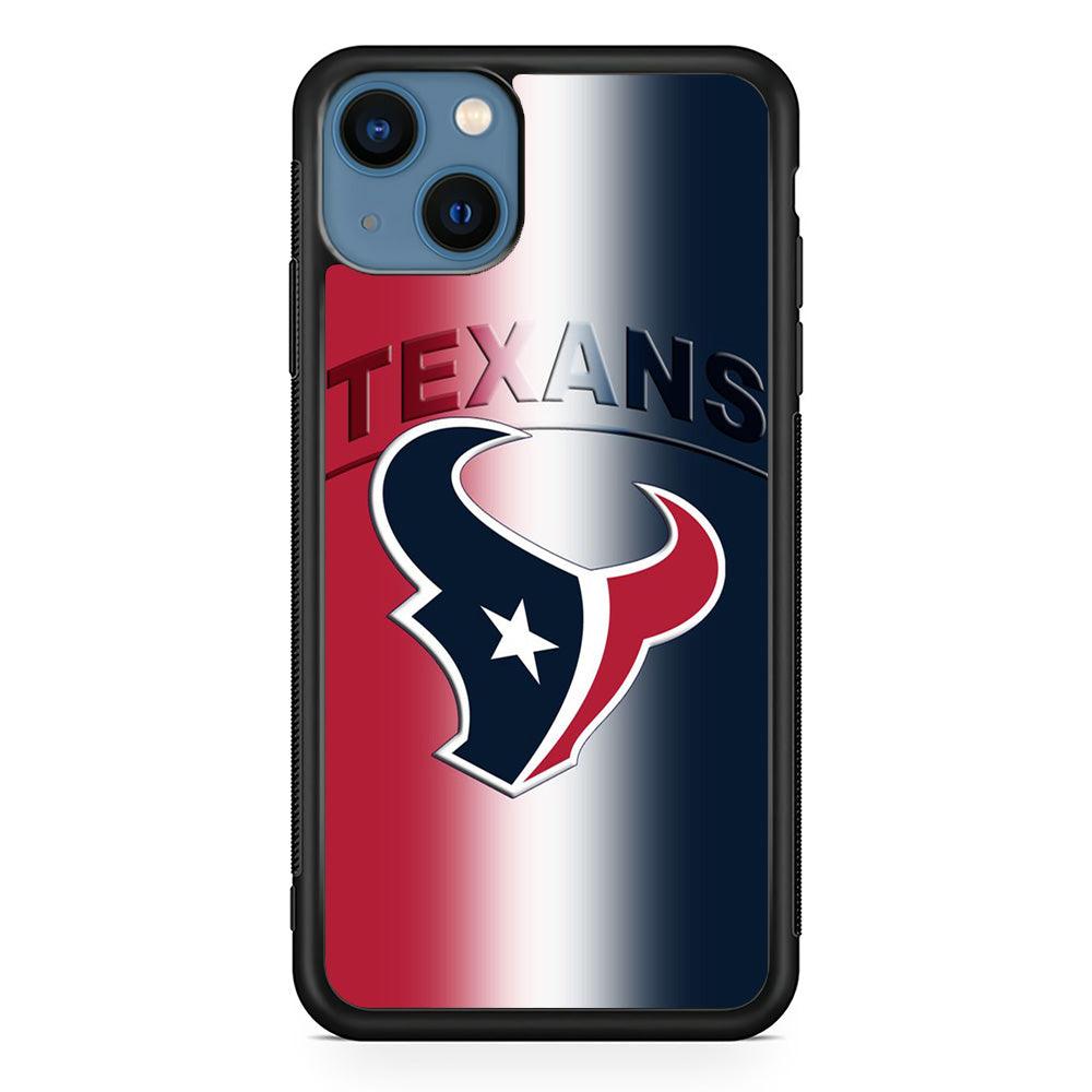 NFL Houston Texans 001 iPhone 13 Mini Case-Rubber / Black (2D Case)-Xtracase