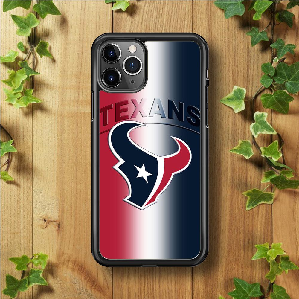 NFL Houston Texans 001 iPhone 11 Pro Case-Rubber / Black (2D Case)-Xtracase