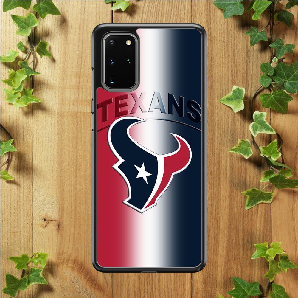 NFL Houston Texans 001 Samsung Galaxy S20 Plus Case-Rubber / White (2D Case)-Xtracase