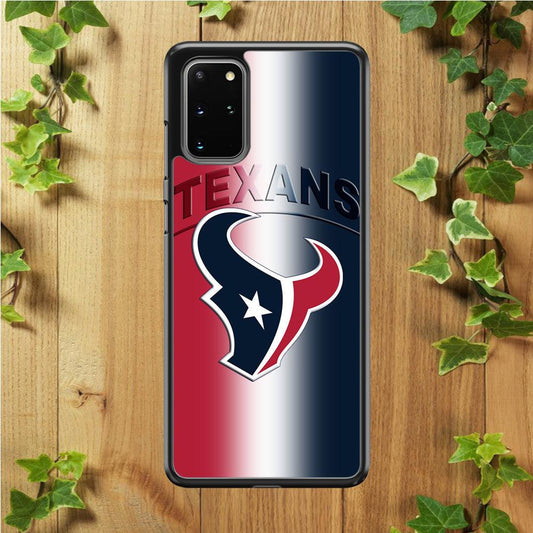 NFL Houston Texans 001 Samsung Galaxy S20 Plus Case-Rubber / White (2D Case)-Xtracase