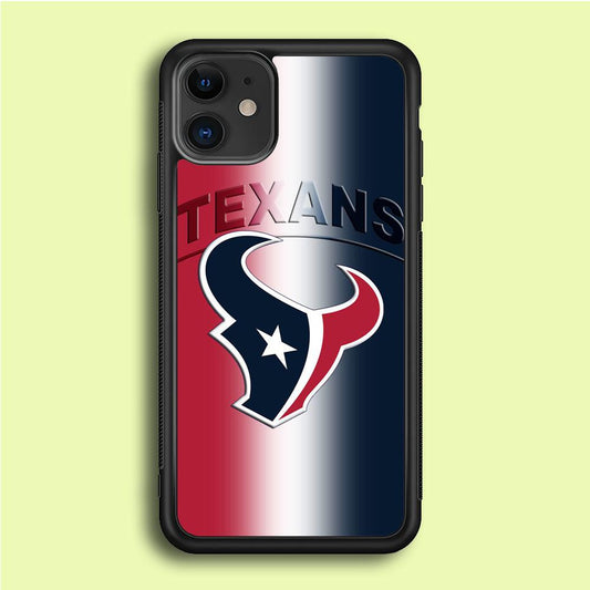 NFL Houston Texans 001 iPhone 12 Case-Rubber / Black (2D Case)-Xtracase