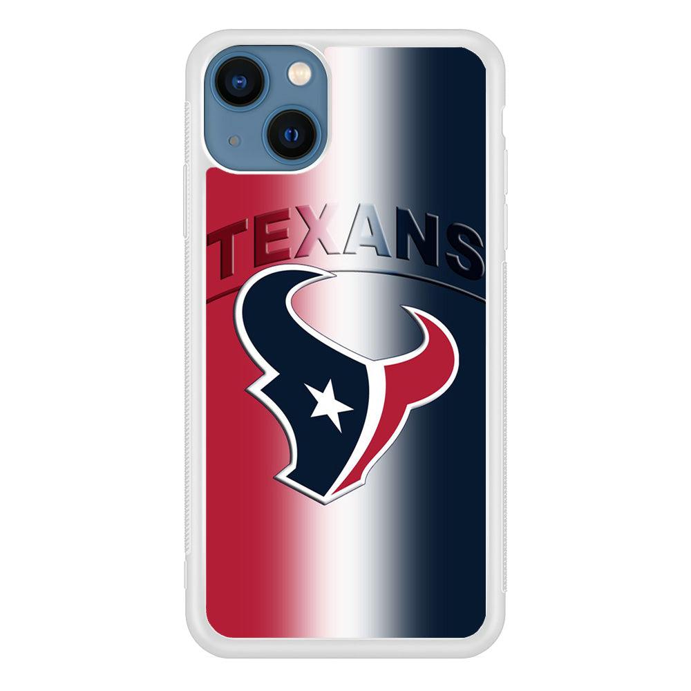 NFL Houston Texans 001 iPhone 13 Mini Case-Rubber / White (2D Case)-Xtracase