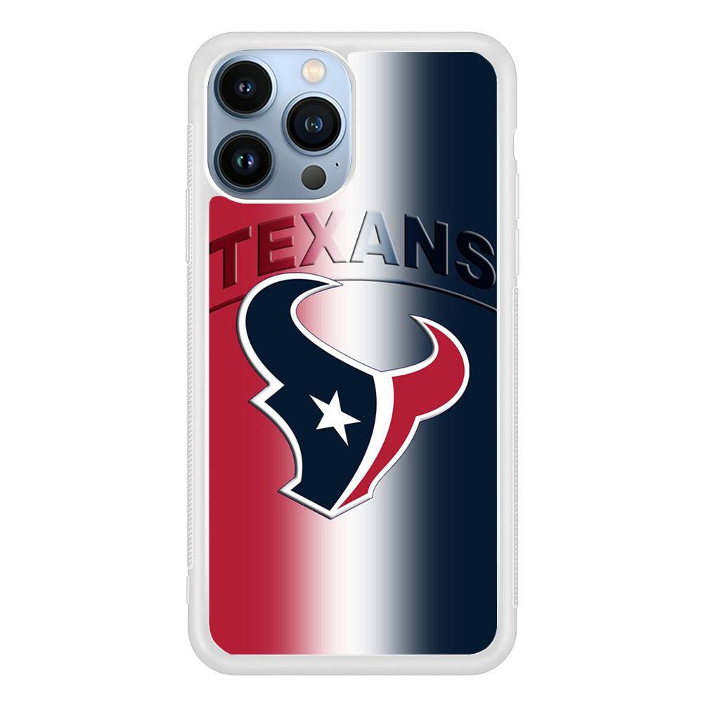 NFL Houston Texans 001 iPhone 13 Pro Case-Rubber / White (2D Case)-Xtracase