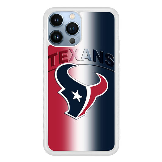 NFL Houston Texans 001 iPhone 13 Pro Case-Rubber / White (2D Case)-Xtracase