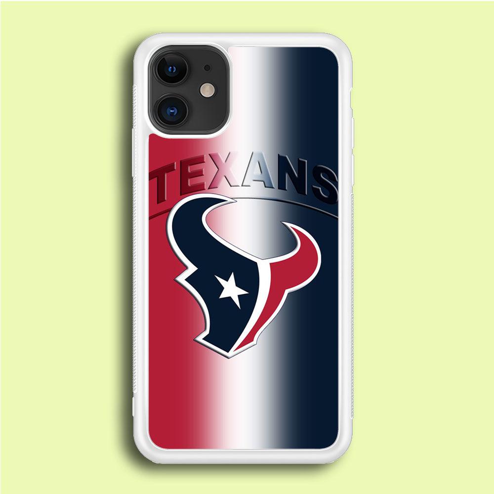 NFL Houston Texans 001 iPhone 12 Mini Case-Rubber / White (2D Case)-Xtracase