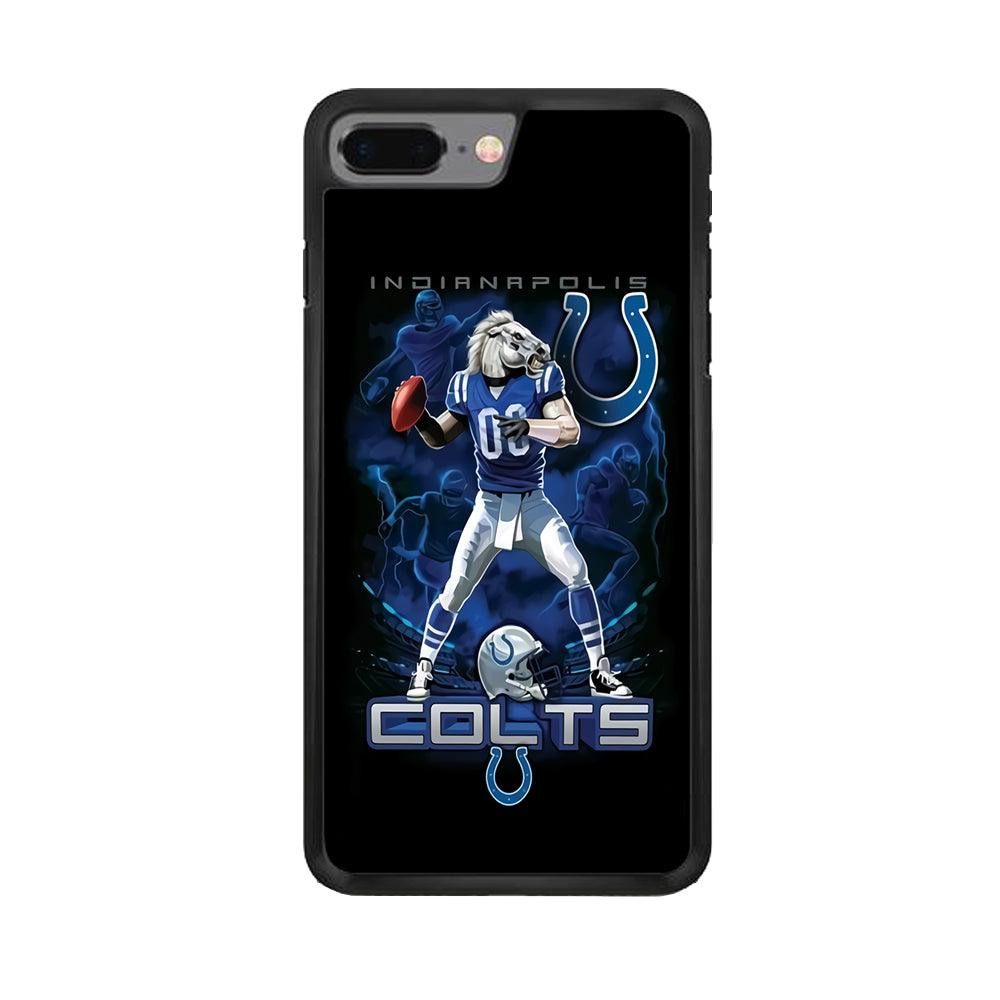 NFL Indianapolis Colts 001 iPhone 8 Plus Case-Rubber / Black (2D Case)-Xtracase