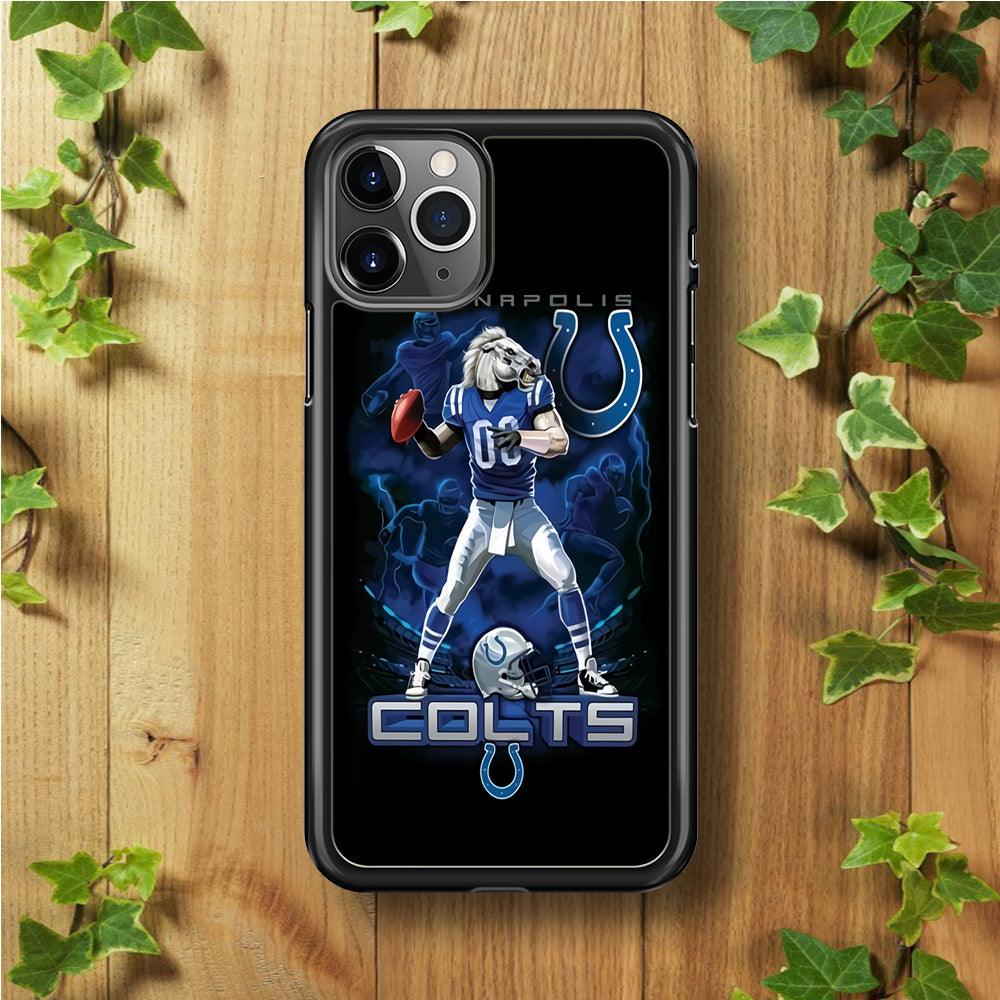 NFL Indianapolis Colts 001 iPhone 11 Pro Max Case-Rubber / Black (2D Case)-Xtracase