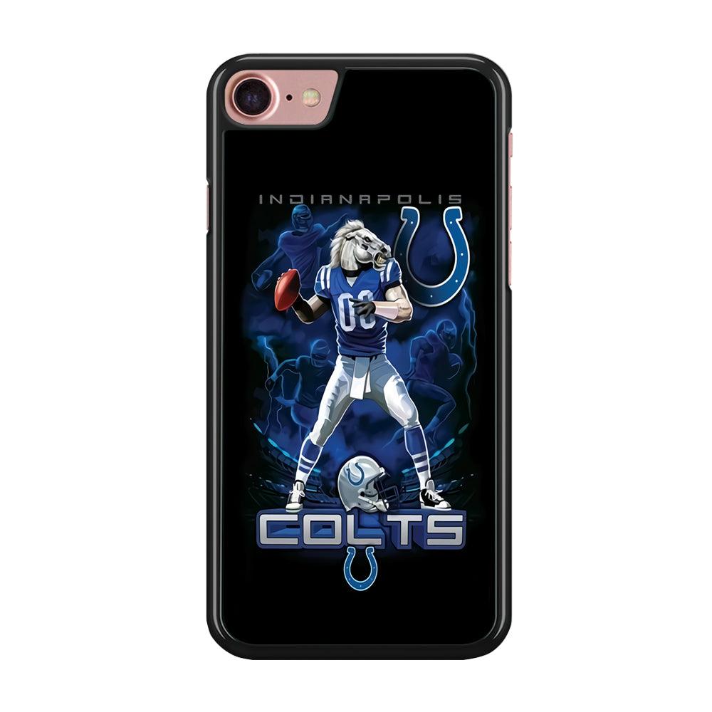 NFL Indianapolis Colts 001 iPhone SE 2020 Case-Rubber / Black (2D Case)-Xtracase
