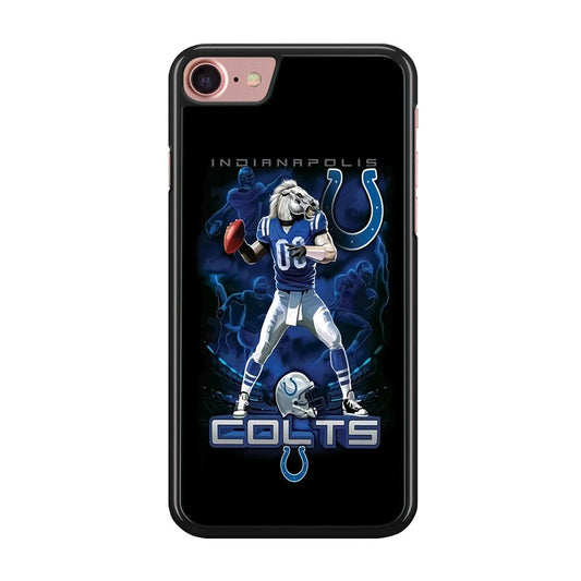NFL Indianapolis Colts 001 iPhone SE 2020 Case-Rubber / Black (2D Case)-Xtracase