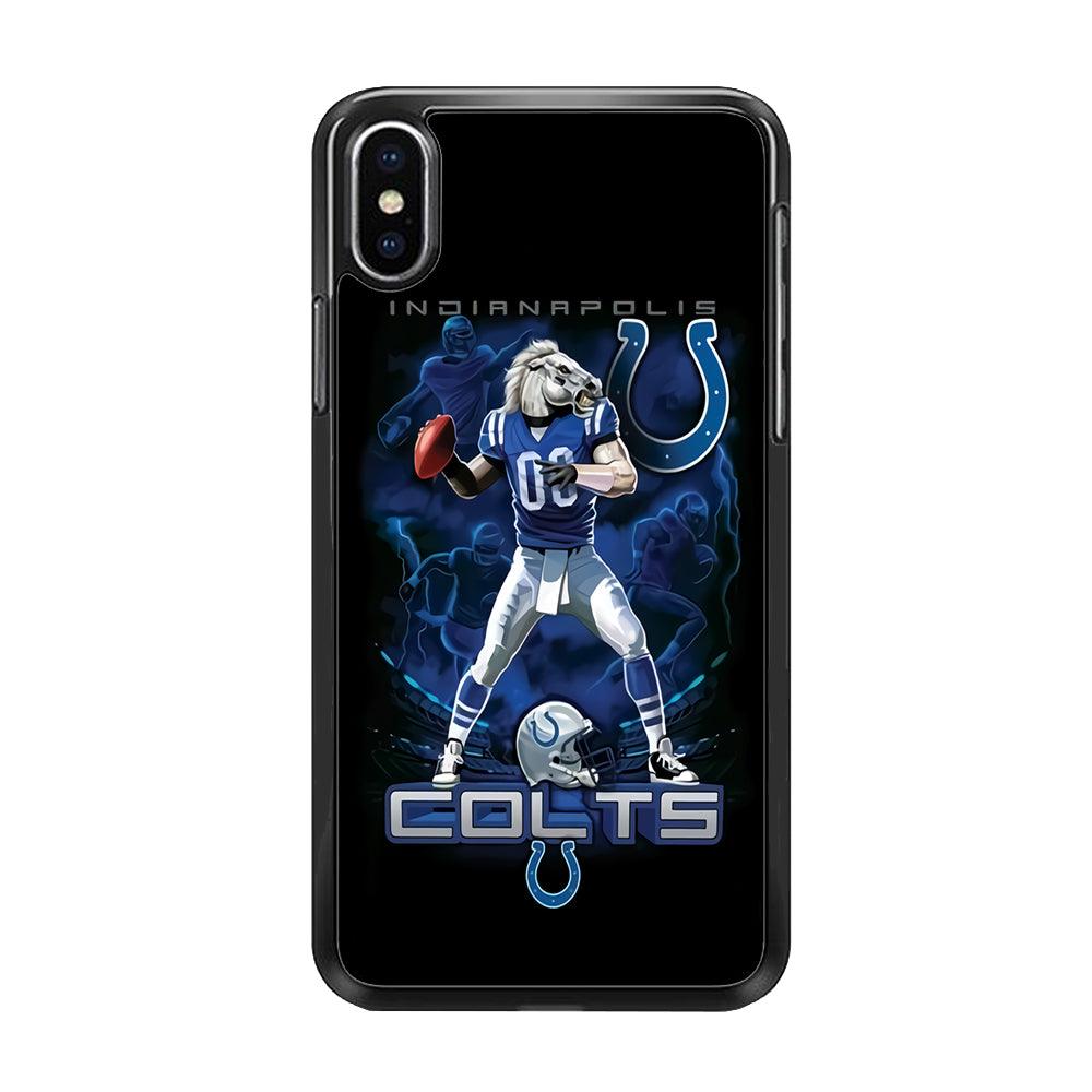 NFL Indianapolis Colts 001 iPhone X Case-Rubber / Black (2D Case)-Xtracase