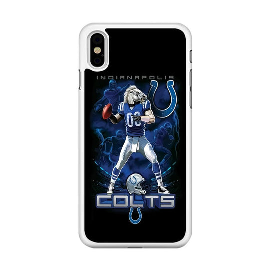 NFL Indianapolis Colts 001 iPhone X Case-Rubber / White (2D Case)-Xtracase
