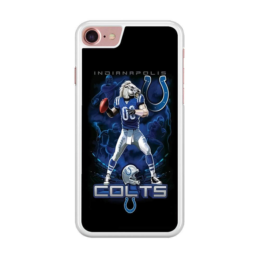 NFL Indianapolis Colts 001 iPhone SE 2020 Case-Rubber / White (2D Case)-Xtracase