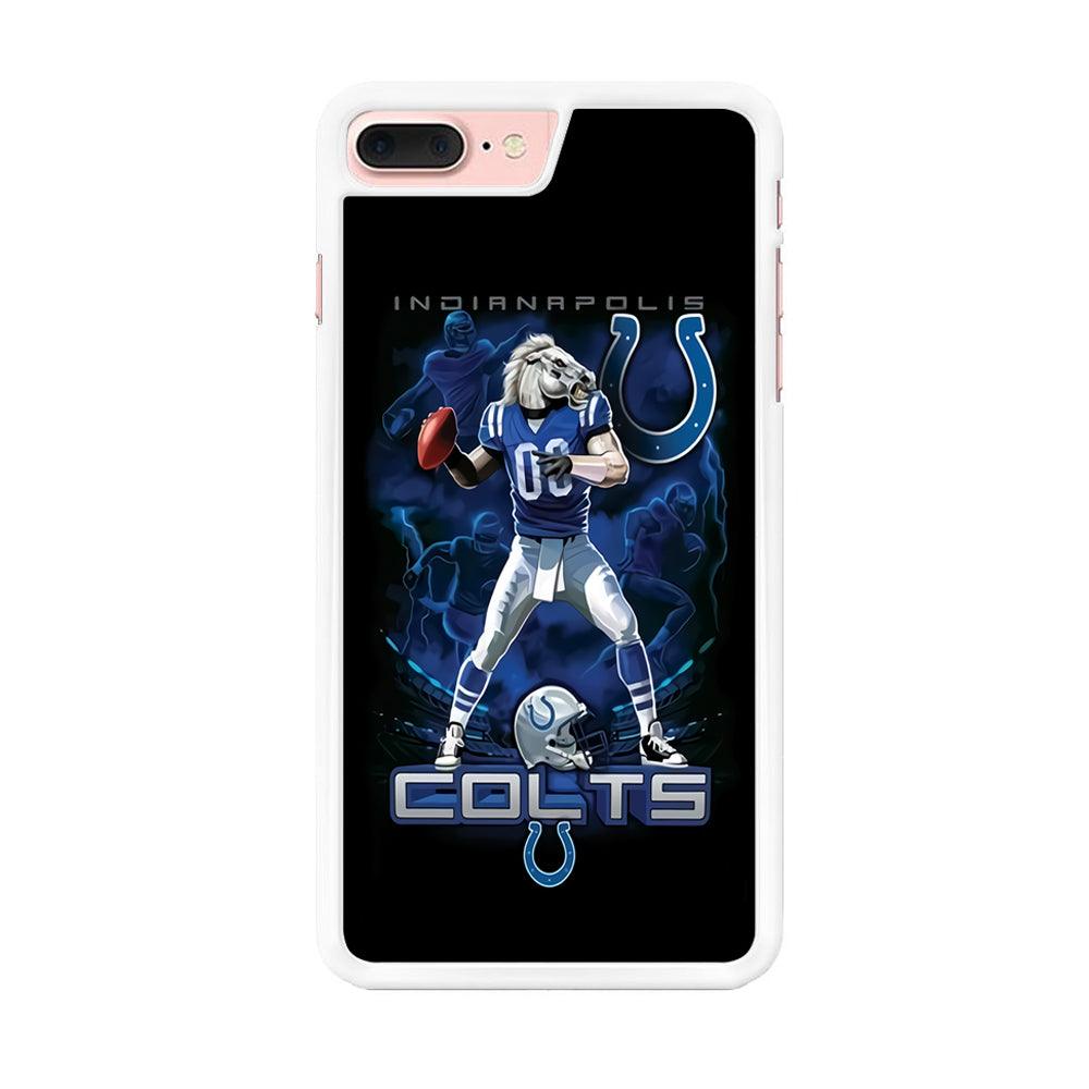 NFL Indianapolis Colts 001 iPhone 7 Plus Case-Rubber / White (2D Case)-Xtracase