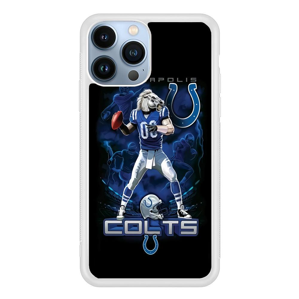 NFL Indianapolis Colts 001 iPhone 13 Pro Case-Rubber / White (2D Case)-Xtracase