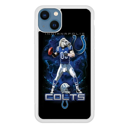 NFL Indianapolis Colts 001 iPhone 13 Mini Case-Rubber / White (2D Case)-Xtracase