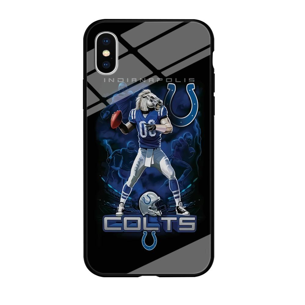 NFL Indianapolis Colts 001 iPhone X Case-Tempered Glass Case-Xtracase