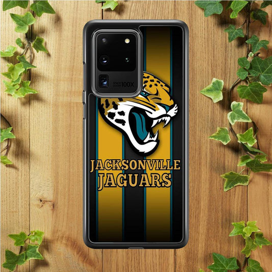 NFL Jacksonville Jaguars 001 Samsung Galaxy S20 Ultra Case-Rubber / Black (2D Case)-Xtracase