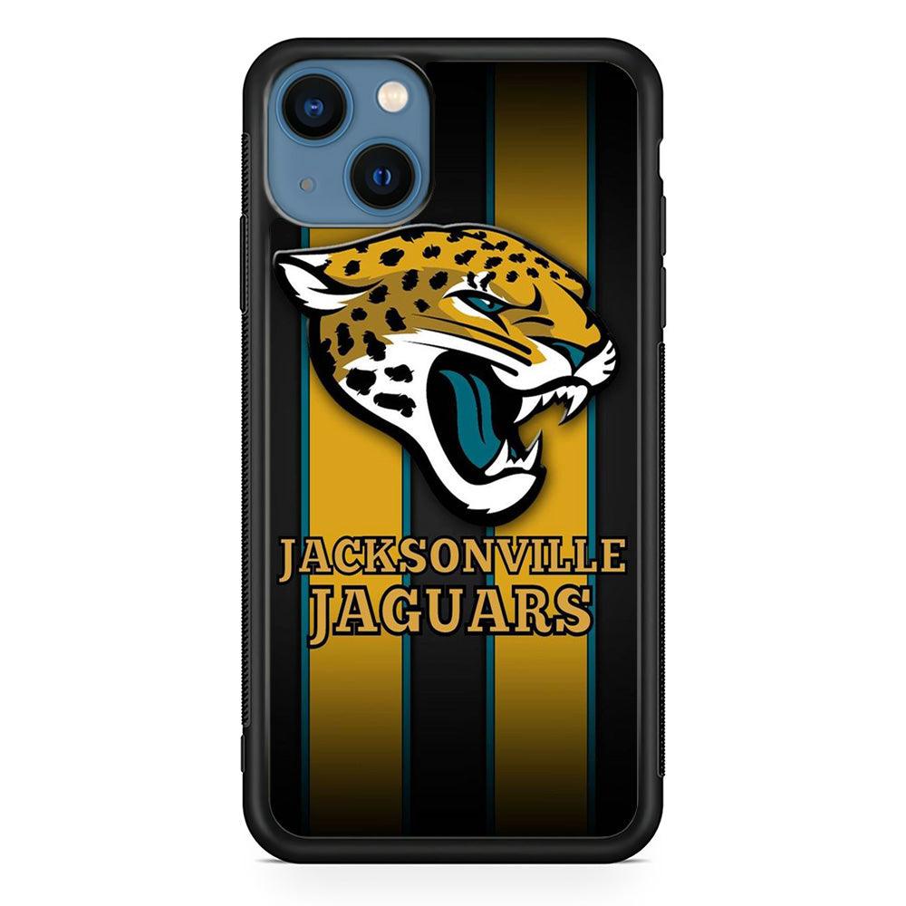 NFL Jacksonville Jaguars 001 iPhone 13 Case-Rubber / Black (2D Case)-Xtracase