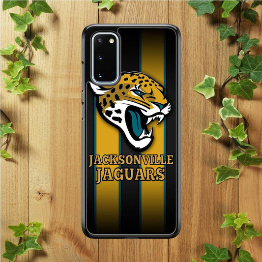 NFL Jacksonville Jaguars 001 Samsung Galaxy S20 Case-Rubber / White (2D Case)-Xtracase