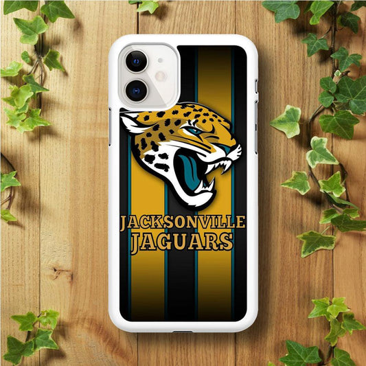 NFL Jacksonville Jaguars 001 iPhone 11 Case-Rubber / White (2D Case)-Xtracase