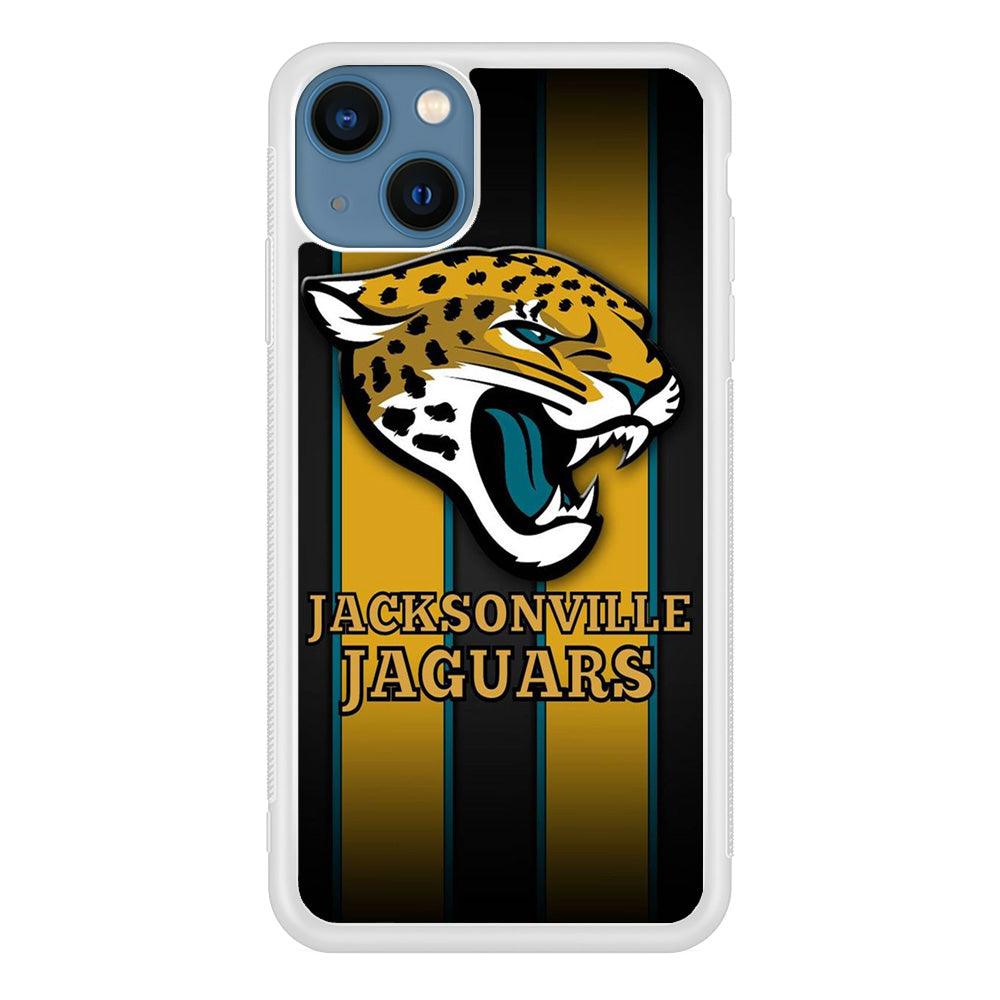NFL Jacksonville Jaguars 001 iPhone 13 Case-Rubber / White (2D Case)-Xtracase