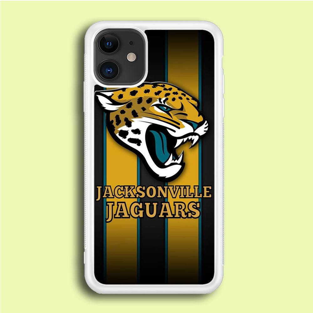 NFL Jacksonville Jaguars 001 iPhone 12 Case-Rubber / White (2D Case)-Xtracase