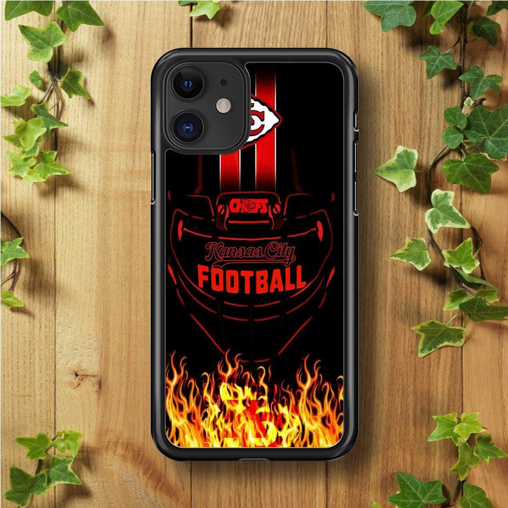 NFL Kansas City Chiefs 001 iPhone 11 Case-Rubber / Black (2D Case)-Xtracase