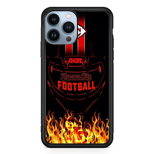 NFL Kansas City Chiefs 001 iPhone 13 Pro Case-Rubber / Black (2D Case)-Xtracase