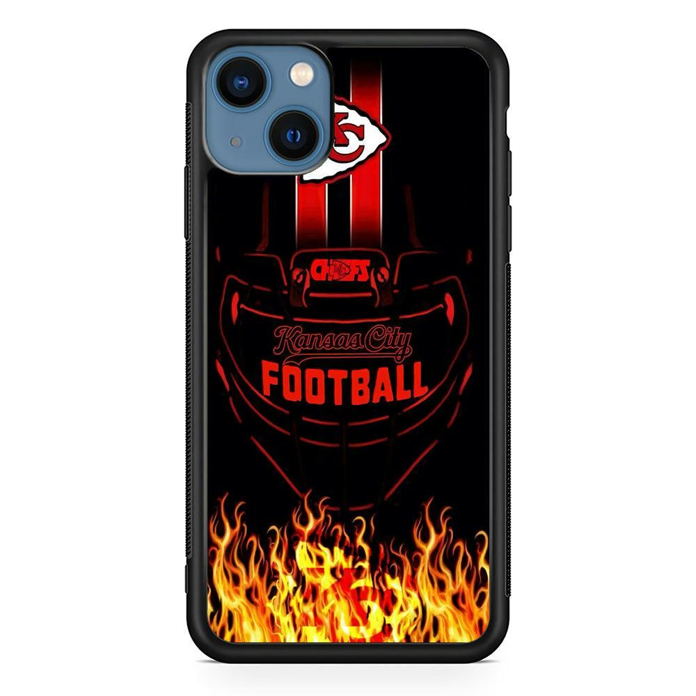 NFL Kansas City Chiefs 001 iPhone 13 Case-Rubber / Black (2D Case)-Xtracase